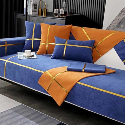 Sofabezug Ecksofa Stretch Ohne Armlehne U Form 2 Sitzer 3 Sitzer Sofaschoner rutschfest Sitzfläche I Form Ecksofa Wasserdicht Katze Für Hunde Sofa Überzug,83-70x150cm von HLTQL
