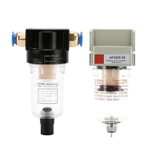 AF2000-02 1/4 Quelle Prozessor Filter Luftpumpe Öl Wasserabscheider Auffangbehälter Speichertank Luftkompressor Pneumatische Komponenten (AF2000-02 Set PL,With 6mm) von HLVDLSNI