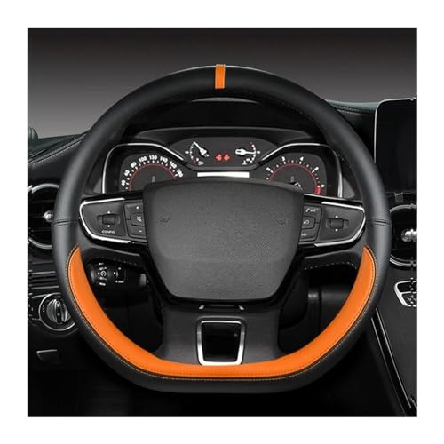 HLWXMDZ Lenkradbezug D Form Auto Lenkrad Abdeckung Für VW Für Tiguan 2015-2021 Auto Grip Abdeckung rutschfeste Lenkrad Schutz(Orange) von HLWXMDZ