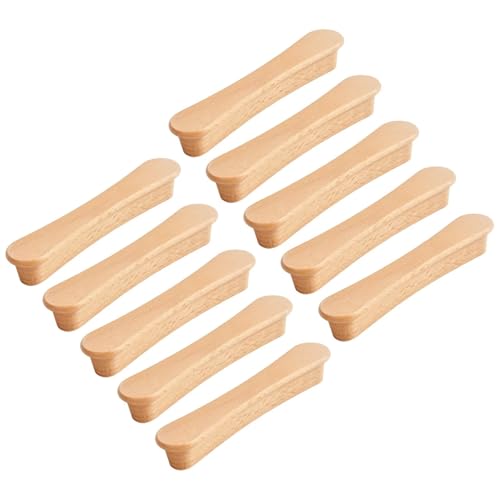 HLXDECO 10 Stück Holzgriff aus massivem natürlichem Buchenholz, Ersatzgriff für Kleiderschrank, Kommode, Tür, Möbel, Ziehknauf mit Schrauben HLXDECO 10 Stück Holzgriff aus massivem natürlichem Buchenholz, Ersatzgriff für Kleiderschrank, Kommode, Tür, Möbel, Ziehknauf mit Schrauben von HLXDECO