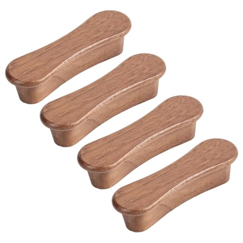 HLXDECO Türknäufe aus Walnussholz, für Küche, Möbel, Kommode, Kleiderschrank, Schublade, 64 mm Lochmitte, 4 Stück von HLXDECO