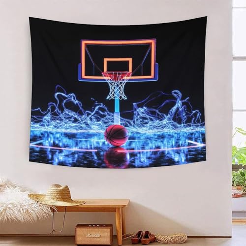 HLXZMCVBT 3D Druck Basketball Wandteppiche Poster Ornament Wandbehang Wandteppich Raumteiler Vorhang Für Wohnzimmer Schlafzimmer Wohnheim Dekor Tapisseries 70cmx100cm von HLXZMCVBT