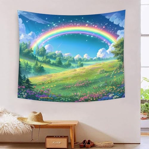 HLXZMCVBT 3D Druck Regenbogen Wandteppiche Poster Ornament Wandbehang Wandteppich Wanddeko Wandbehang Für Wohnzimmer Schlafzimmer Tapisseries 70cmx100cm von HLXZMCVBT
