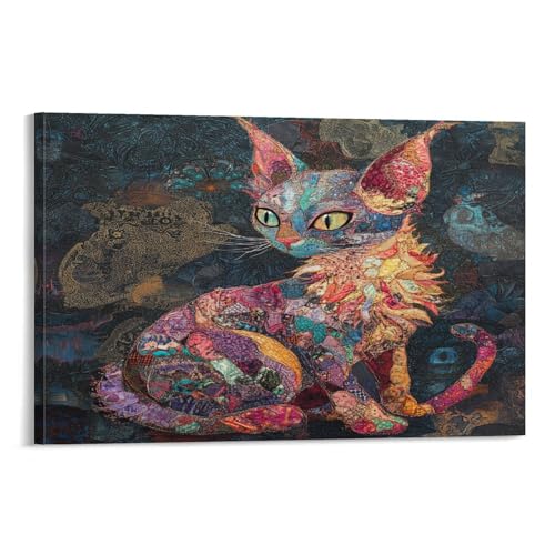 HLXZMCVBT Sphinx Katze Wandbild Leinwand Gemälde Wand-DekoRatteionen Wandposter Leinwanddrucke Kunstwerk Für Schlafzimmer WanddekoRatteion Gerahmt 16x24inch(40x60cm) von HLXZMCVBT