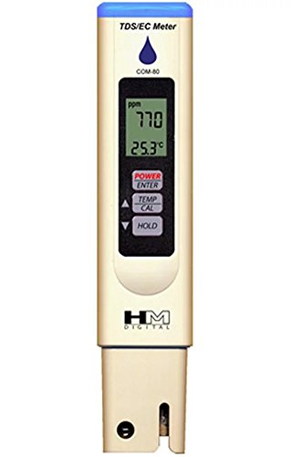 HM Digital COM-80 EC/TDS Hydro-Tester, handgehaltenes Stiftemessgerät, Testen der Wasserqualität, µs, mS, ppm, PPT, Messung von Kydroponics & Gartenarbeit, Pools & Spas, Aquarien und Rifftanks, von HM Digital