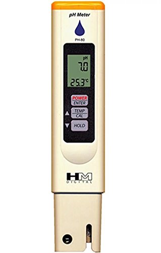 HM Digital PH-80 pH-Messgerät, wasserbeständig, mit ATC, für Hydrokulturen, Gartenarbeit, Aquarien, Riff, Pools, Spas, Wasseraufbereitung, Trinkwasser von HM Digital