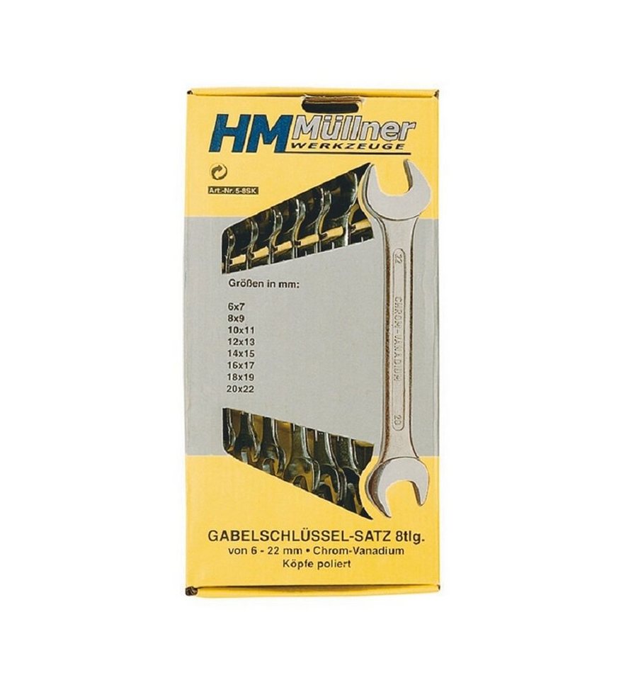 HM Müllner Werkzeuge Gabelschlüssel HM Müllner 5-8SK Gabelschlüsselsatz 8-tlg. 6 bis 22 mm Maulschlüssel von HM Müllner Werkzeuge
