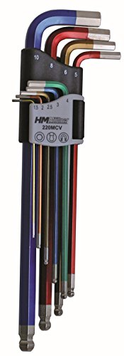 HM Müllner Kugelkopf - Sechskant - Stiftschlüssel - Satz Imbus 9 teilig 1,5 - 10 mm farbig von HM Müllner