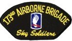 173RD AIRBORNE BRIGADE SKY SOLDIERS BLACK PATCH(Can be sewn or ironed on jacket or hat) Patch 3x5 by hm von HM