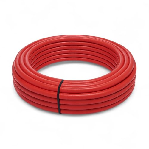 Isolierter mehrschichtiger Schlauch ISOCLIMA Durchmesser 16 oder 20 mm x 2 mit Isoliermantel - Rolle mit 25 oder 50 Metern für Hydraulikanlagen, Warm- / Kaltwasser und Heizung (Rot 16 mm 50 m) von HM