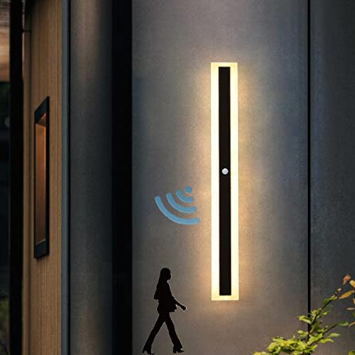 HMAKGG LED Aussen Wandlampe Waterproof Ip65, Außen Wandleuchte Mit Bewegungsmelder, Outdoor Hauswand Garten Ausenbeleutung, Warmweiß (12W/30CM) von HMAKGG