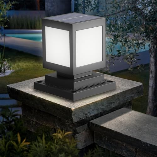 HMAKGG Sockelleuchte Außen Solar, Wegeleuchten Außen Solar, 2200 mAh, Wasserdicht Garten Solarleuchten en ABS, Weißes Licht, Außenlampe Stehend, Pollerleuchte für Patio, Terrasse, Zaun, Schwarz HMAKGG Sockelleuchte Außen Solar, Wegeleuchten Außen Solar, 2200 mAh, Wasserdicht Garten Solarleuchten en ABS, Weißes Licht, Außenlampe Stehend, Pollerleuchte für Patio, Terrasse, Zaun, Schwarz von HMAKGG