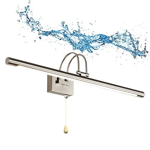 HMAKGG LED Spiegelleuchte mit Schalter Badezimmer Dimmbar Antibeschlag Bad Spiegellampe,Kein Flimmern Badlampe Wasserdicht Wandbeleuchtung Bad Spiegelleuchte,12w/80cm von HMAKGG