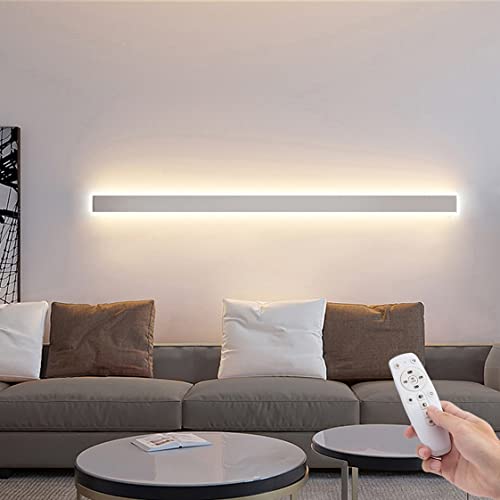 HMAKGG LED Wandleuchte Innen Dimmbar Wandlampe LED mit Fernbedienung 3000K-6000K Wandbeleuchtung Innen für Wohnzimmer Schlafzimmer Treppenhaus Flur,32w/100cm von HMAKGG