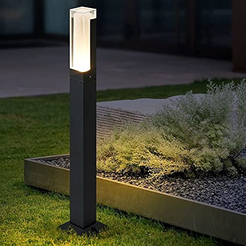 HMAKGG LED Wegeleuchten Außen Anthrazit,7W LED Gartenleuchte Außen Pollerleuchten IP65, Außenstandleuchte,Außenleuchte für Gärten, Innenhöfe, Terrassen, Warmweiß 3000K,40cm von HMAKGG