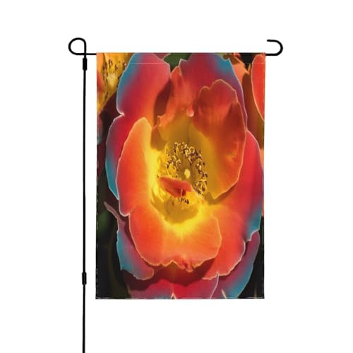 Dekorative doppelseitige Flagge mit lebendigen Blumen, Gartenbanner, perfekt für Innen- und Außenbereich, erhältlich in zwei Größen von HMBGFW