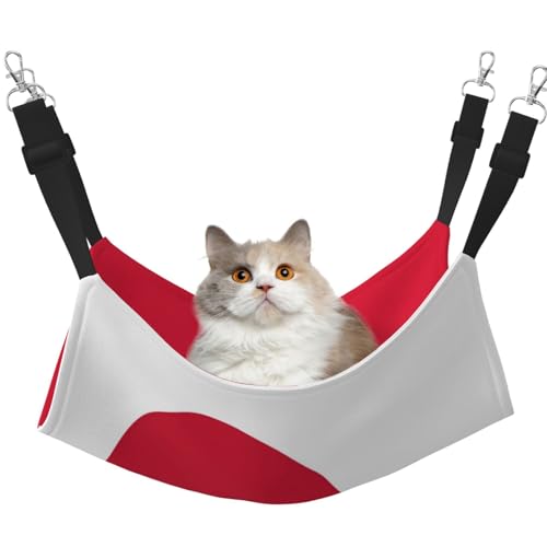 HMBGFW Wende-Katzen-Hängematte, Motiv: Grönland-Flagge, weich, atmungsaktiv, Haustierkäfig-Hängematte mit doppelseitigem Hängebett für kleine Hunde, Kaninchen von HMBGFW