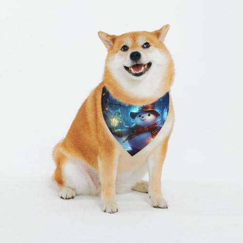 Hundehalstuch, Motiv: Schneemann mit Zaubertricks, waschbar, für kleine bis große Haustiere, Schal für Mädchen oder Jungen, Haustierzubehör Hundehalstuch, Motiv: Schneemann mit Zaubertricks, waschbar, für kleine bis große Haustiere, Schal für Mädchen oder Jungen, Haustierzubehör von HMBGFW