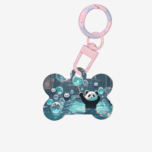 Hundemarke mit Panda-Motiv für Haustiere, knochenförmige Acryl-Haustier-ID-Tags, perfekt für kleine bis große Hunde und Katzen, niedlich und funktional Hundemarke mit Panda-Motiv für Haustiere, knochenförmige Acryl-Haustier-ID-Tags, perfekt für kleine bis große Hunde und Katzen, niedlich und funktional von HMBGFW