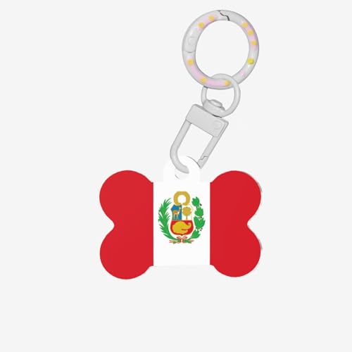 Hundemarke mit Peru-Flagge für Haustiere, knochenförmige Acryl-Haustier-ID-Tags, perfekt für kleine bis große Hunde und Katzen, niedlich und funktional Hundemarke mit Peru-Flagge für Haustiere, knochenförmige Acryl-Haustier-ID-Tags, perfekt für kleine bis große Hunde und Katzen, niedlich und funktional von HMBGFW