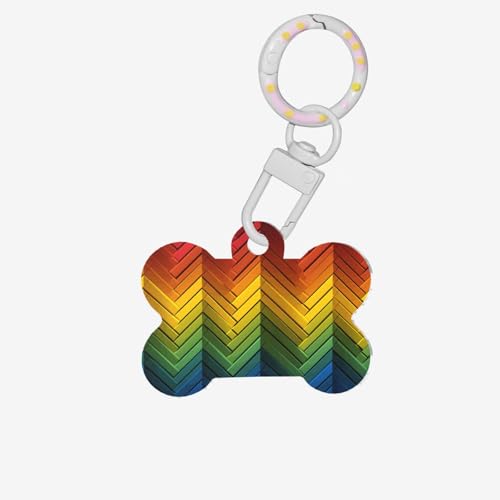 Hundemarken für Haustiere, rechteckig, farbblockierend, aus Acryl in Knochenform, perfekt für kleine bis große Hunde und Katzen, niedlich und funktional Hundemarken für Haustiere, rechteckig, farbblockierend, aus Acryl in Knochenform, perfekt für kleine bis große Hunde und Katzen, niedlich und funktional von HMBGFW