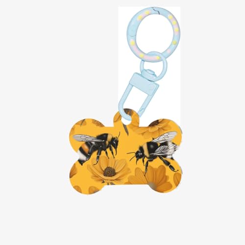 Hundemarken mit Bienen und Blumen, Knochenform, Acryl, perfekt für kleine bis große Hunde und Katzen, niedlich und funktional Hundemarken mit Bienen und Blumen, Knochenform, Acryl, perfekt für kleine bis große Hunde und Katzen, niedlich und funktional von HMBGFW