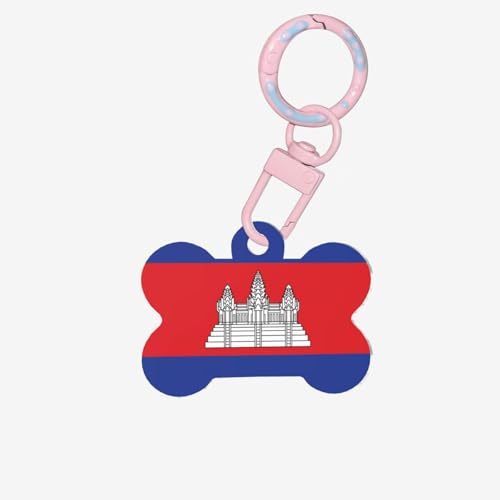 Hundemarken mit Kambodscha-Flagge für Haustiere, knochenförmige Acryl-Haustier-ID-Tags, perfekt für kleine bis große Hunde und Katzen, niedlich und funktional Hundemarken mit Kambodscha-Flagge für Haustiere, knochenförmige Acryl-Haustier-ID-Tags, perfekt für kleine bis große Hunde und Katzen, niedlich und funktional von HMBGFW