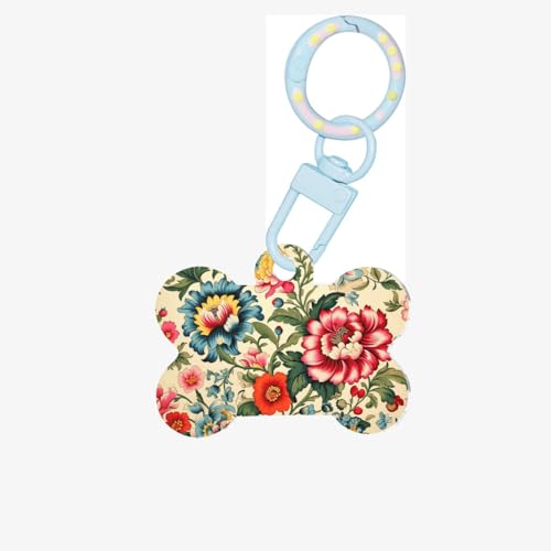 Hundemarken mit bunten Blumen für Haustiere, knochenförmige Acryl-Haustier-ID-Tags, perfekt für kleine bis große Hunde und Katzen, niedlich und funktional Hundemarken mit bunten Blumen für Haustiere, knochenförmige Acryl-Haustier-ID-Tags, perfekt für kleine bis große Hunde und Katzen, niedlich und funktional von HMBGFW