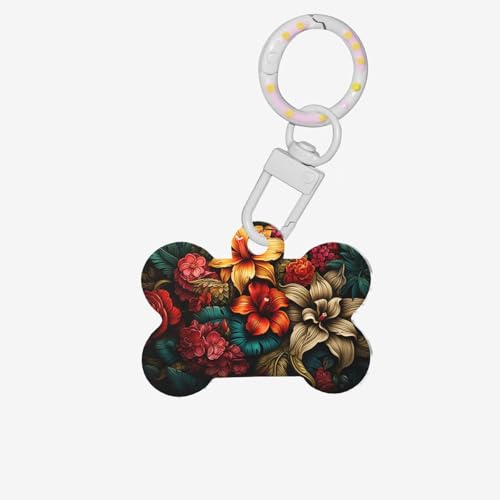 Schöne Hundemarken mit Blumen für Haustiere, knochenförmige Acryl-Haustier-ID-Tags, perfekt für kleine bis große Hunde und Katzen, niedlich und funktional Schöne Hundemarken mit Blumen für Haustiere, knochenförmige Acryl-Haustier-ID-Tags, perfekt für kleine bis große Hunde und Katzen, niedlich und funktional von HMBGFW