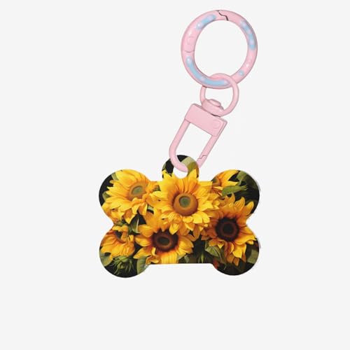 Schöne Sonnenblumen-Hundemarke für Haustiere, knochenförmige Acryl-Haustier-ID-Tags, perfekt für kleine bis große Hunde und Katzen, niedlich und funktional Schöne Sonnenblumen-Hundemarke für Haustiere, knochenförmige Acryl-Haustier-ID-Tags, perfekt für kleine bis große Hunde und Katzen, niedlich und funktional von HMBGFW