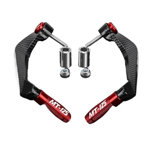 Motorrad Lenkerschutz Motorrad Griffe Hände Wache Bremskupplungshebel Protector FÜR YAMAHA MT125 MT-125 2014-2018(ROT) von HMBHSHZM