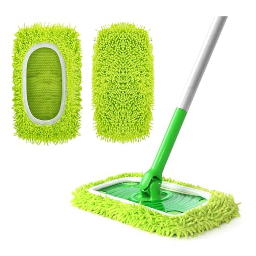 HMCEY 2 PCS Wet Bodentücher für Swiffer Wet Pads,Bodenwischer Nasss für Swiffer Tücher Wiederverwendbar,Feucht Wischtücher Waschbare Bezüge,Sweeper Mop Pads,Ersatzbezug Wischmopp Bezug Mikrofaser von HMCEY