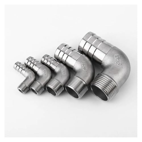1PC Right Angle Elbow 90 Degrees 3/8" BSPT Male x Hosetail 8mm Connector 304 Stainless Steel HMCOCOOFM von HMCOCOOFM