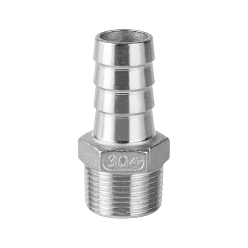 1PCS 1/2" BSPT Male x 15mm Hosetail Connector 304 Stainless Steel HMCOCOOFM von HMCOCOOFM