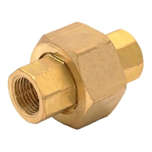 HMCOCOOFM 1/8" BSP Female Thread Brass Hex Pipe Union Connector Coupling Plumbing Fittings Water Air Fuel Oil 15 Bar HMCOCOOFM 1/8" BSP Female Thread Brass Hex Pipe Union Connector Coupling Plumbing Fittings Water Air Fuel Oil 15 Bar von HMCOCOOFM
