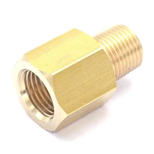 HMCOCOOFM 1/8 BSPT Male x 1/8" NPT Female Brass Pipe Fitting Connector Adapter for Pressure Gauge Air Gas Fuel Water Pressure HMCOCOOFM 1/8 BSPT Male x 1/8" NPT Female Brass Pipe Fitting Connector Adapter for Pressure Gauge Air Gas Fuel Water Pressure von HMCOCOOFM