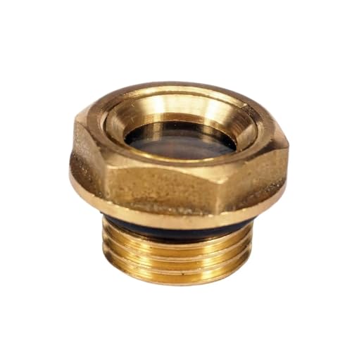 HMCOCOOFM M16x1.5mm Metric Male Brass Oil Level Sight Glass Window Hex Head for Air Compressor Gearbox von HMCOCOOFM