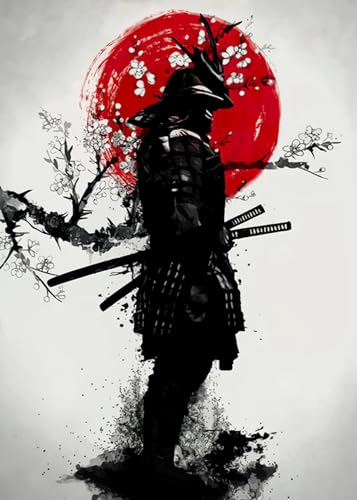 HMDKHI Japanische Bushido Poster Bilder, Ninjas Samurai Figuren Malerei, Mount Fuji Poster, Ohne Rahmen (JP-02, 1Pcs-60x90cm) von HMDKHI