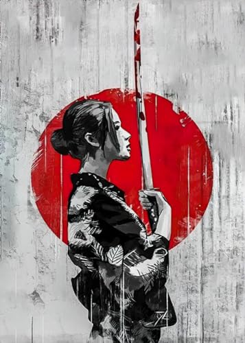 HMDKHI Japanische Bushido Poster Bilder,Japanische Ninjas Samurai Figuren Malerei,Japanische Figuren und Mount Fuji Poster, Ohne Rahmen (JP-10,1Pcs-20x30cm) von HMDKHI