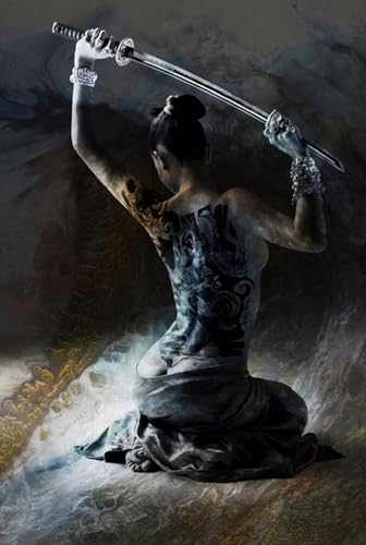 HMDKHI Japanische Bushido Poster Bilder, Ninjas Samurai Figuren Malerei, Mount Fuji Poster, Ohne Rahmen (JP-11,1Pcs-50x70cm) von HMDKHI
