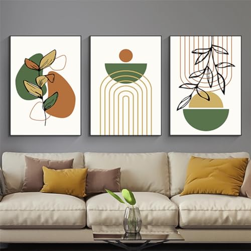 HMDKHI Modernes Böhmisches Abstraktes Poster Wanddekor, Schöne Botanische Bilder Poster Wandkunst, Minimalistisches Wandposter Set - Rahmenlos (Wandbild-02,50x70cm*3Pcs) von HMDKHI