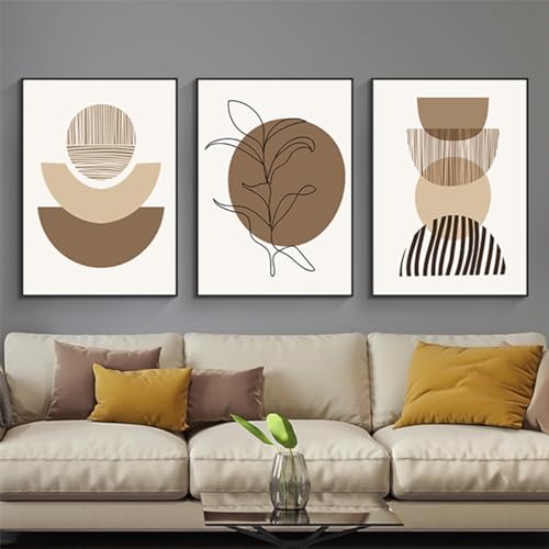 HMDKHI Modernes Böhmisches Abstraktes Poster Wanddekor, Schöne Botanische Bilder Poster Wandkunst, Minimalistisches Wandposter Set - Rahmenlos (Wandbild-03,40x60cm*3Pcs) von HMDKHI