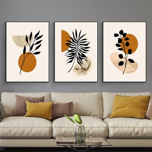 HMDKHI Modernes Böhmisches Abstraktes Poster Wanddekor, Schöne Botanische Bilder Poster Wandkunst, Minimalistisches Wandposter Set - Rahmenlos (Wandbild-04,30x40cm*3Pcs) von HMDKHI