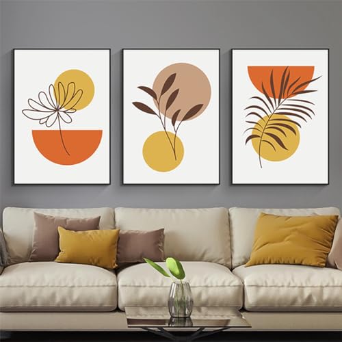 HMDKHI Modernes Böhmisches Abstraktes Poster Wanddekor, Schöne Botanische Bilder Poster Wandkunst, Minimalistisches Wandposter Set - Rahmenlos (Wandbild-07,60x90cm*3Pcs) von HMDKHI