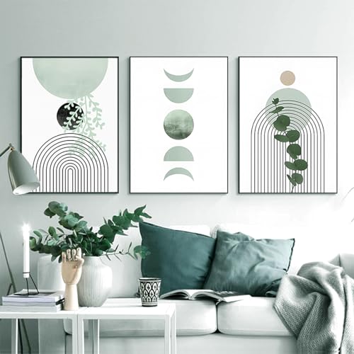 HMDKHI Modernes Geometrisches Linienbild, Abstrakter Bildsatz Wohnzimmer Schlafzimmer Poster Tapete Kunstdekoration, Rahmenlos (Wandbild-12,20x30cm*3) von HMDKHI