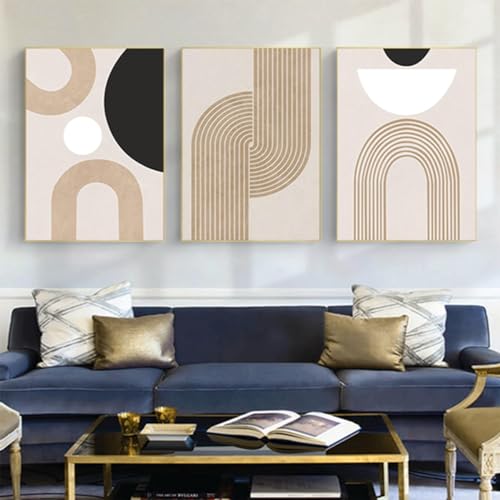HMDKHI Modernes Geometrisches Linienbild, Abstrakter Bildsatz Wohnzimmer Schlafzimmer Poster Tapete Kunstdekoration, Rahmenlos (Wandbild-8,30x 40cm*3) von HMDKHI