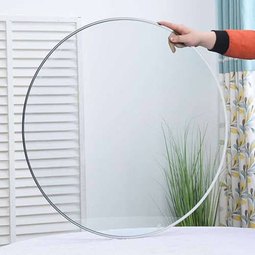35 Zoll runde Tischplatte aus gehärtetem for elegantes, langlebige abgeschrägte polierte Kante, for den Heim- und Bürogebrauch(60CM (23.6IN)) von HMDVAPJCR