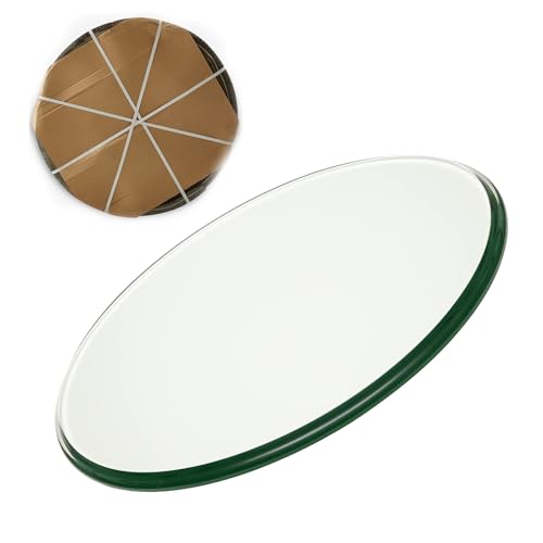 Abgeschrägte Premium-Glasplatte, rund, runde Form, hohe Temperaturbeständigkeit, starke Tragfähigkeit, for Esstisch, Couchtisch, Zuhause, Büro(43CM(17IN)) von HMDVAPJCR
