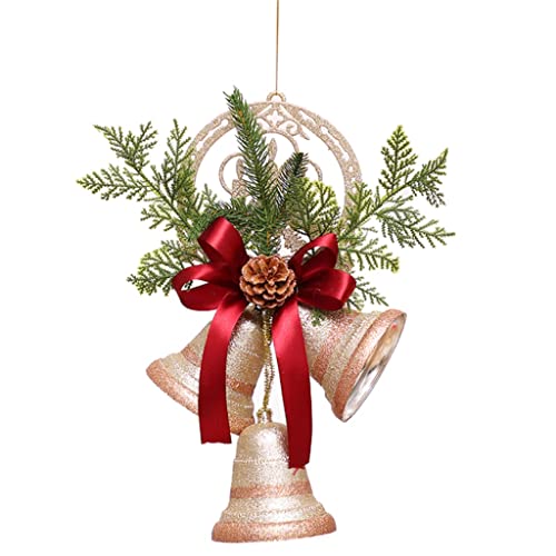 HMEI glöckchen Weihnachtsglocken for Weihnachtsbaum Dekoration Bell Ornament Weihnachten Liefert Bowknot Requisiten Holiday Festival Decor weihnachtsglocken deko (Color : Red) von HMEI