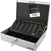 HMF - 10015-09 Geldkassette Euro-Münzzählbrett, Geldzählkassette, 30 x 24 x 9 cm, silber von HMF